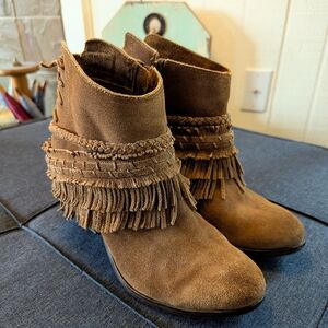 Naughty Monkey Brown Fringe Ankle Boots